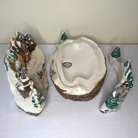 Vintage Studio 5 Christmas Dolomite 3 Piece Set UL House Scene With Box No Light - Picture 7 of 8